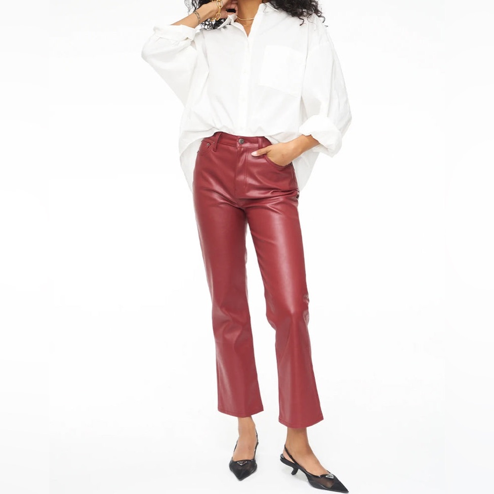 Pistola red faux leather pants